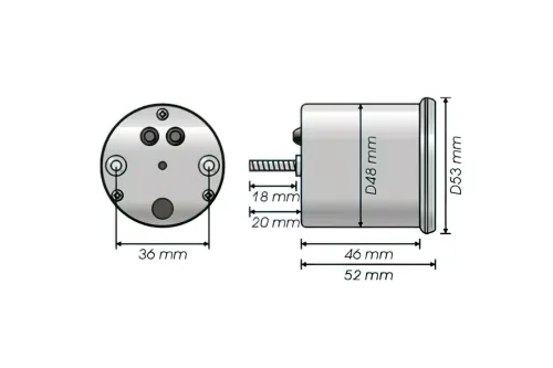 Brandstofmeter Koso  Digital D48 Rode Verlichting