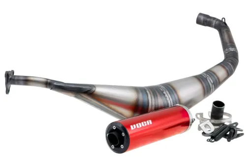 Uitlaat Voca Warrior 50-70CC Rode Geluiddemper Yamaha DT / X-Limit