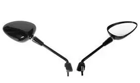 Spiegelset Vespa Sprint glans zwart links + rechts (kort)