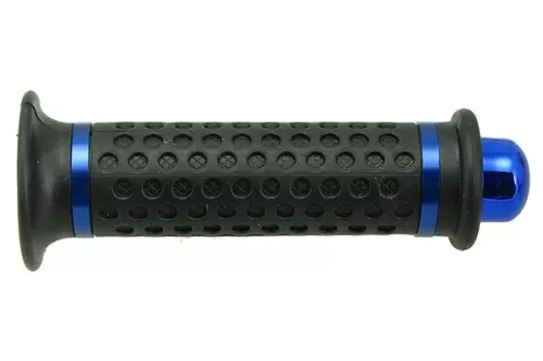 Grips STR8 Dome Met  Ronde  Eindkaappen Zwart / Geanodiseerd Blauw