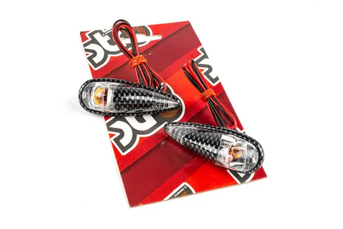 Indicatoren / Lampen Glue-On Drop-Vormige Spatbord Carbon / Wit / Oranje