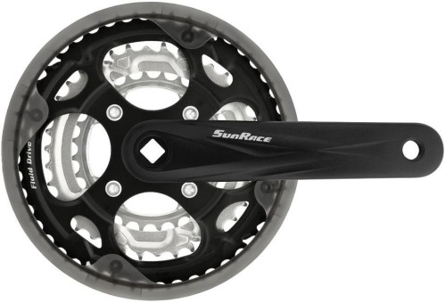 Crankstel 7/8 Speed SunRace FCM300 48-38-28T/170mm Voor Vierkante as Zwart