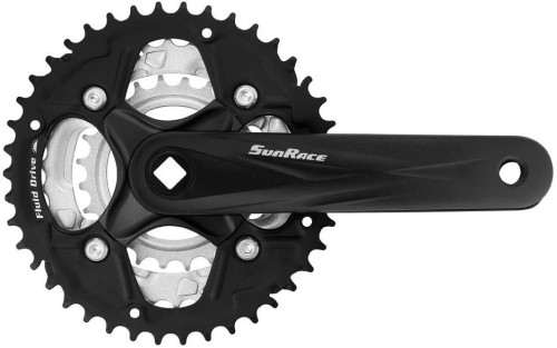 Crankstel 7/8 Speed SunRace FCM500 42-34-24T/170mm Voor Vierkante as - Zwart