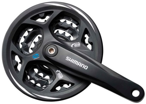 Crankstel 7/8 Speed Shimano Altus FC-CM311 48/38/28T Met Kettingrand Zwart