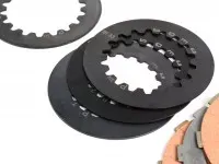 koppelingsfrictieplaten set incl. stalen platen  BGM origineel vespa cosa2  geschikt voor standaard koppelingsmand van vespa cosa2/fl (1992 ), px (1995 ), superstrong, scooter & service, mmw, ultrastrong   4 platen