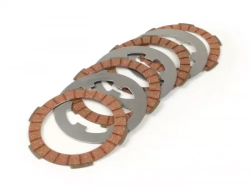 koppelingsfrictieplaten set incl. stalen platen  BGM pro superstrong racing red vespa smallframe type pk xl2  4 frictieplaten