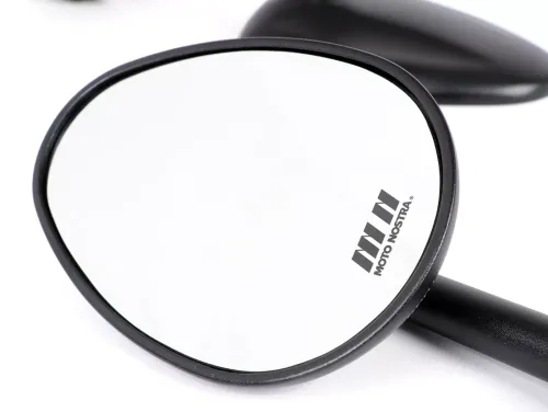 Paar Spiegels MOTO NOSTRA 1405 Aluminium CNC Ovaal Stuuruiteinden Matzwart