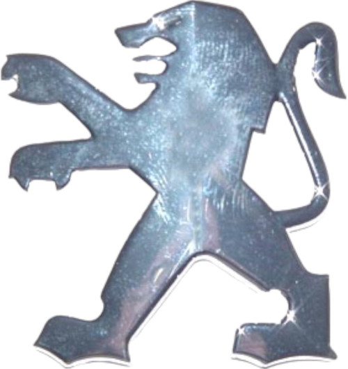 Logo / Sticker Peugeot Scooter (Leeuw Chroom) - 4x4 x 4,1 cm