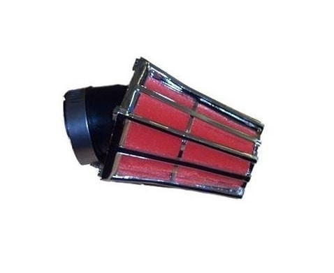 Luchtfilter Race Ø28/35mm Chroomrood/Zwart