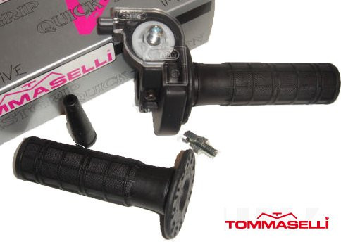 Snelgas Tommaselli - Haaks model - Alu uitvoering - Zwart