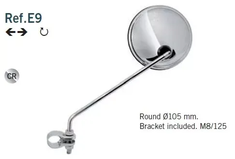 Spiegel Universeel Chroom Rond - M8x1.25