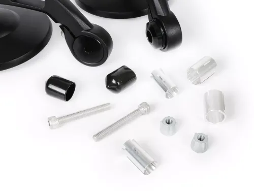 Spiegelset MOTO NOSTRA 1400- Stuuruiteinden Aluminium- Ø=95mm- Mat Zwart Geanodiseerd- E Gemarkeerd