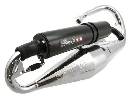 Stage6 uitlaat - Peugeot scooter - Verticaal - Model : Pro replica chroom