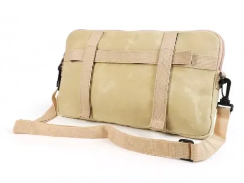 Tas Voor Bagageruimteklep (Incl. Gsm Hoesje (Tot 6,2 Inch Bijv. IPhone 11) Moto Nostra Classic Waxed Canvas Geschikt Voor B.V. Vespa Lambretta Gtv Gts Hpe Supertech Touring  Beige