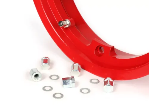 velg  BGM pro tubeless 2.10 10 inch, aluminium  vespa (type px)   vespa smallframe v50, 50n, special, pv, et3, pk50 125 (s/xl/xl2), largeframe px, t5, sprint, rally , gt/gtr, lml star, deluxe   rood