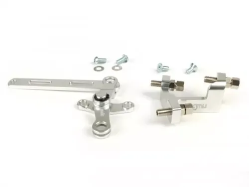 versnellingsdraaiset incl. afstelblok  BGM pro made by jpp, aluminium cnc  lambretta li, lis, sx, tv (2e serie, 3e serie), sx, dl, gp   zilver geanodiseerd