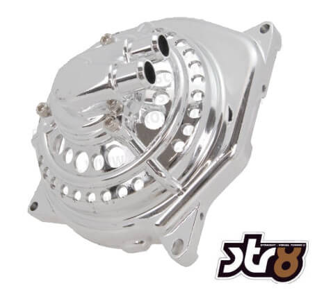 Waterpomp deksel STR8 - Minarelli - Chroom met gaten