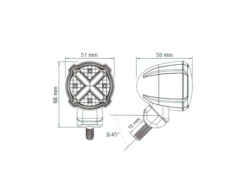 Achterlicht Led M. Remlicht Koso GT-02S Rood CE-Markering