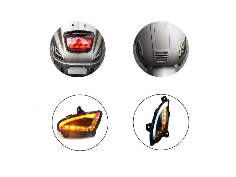 LED Knipperlicht SET voor + achter (Vespa Look-a-like) AGM VX / Berini Napoli / BTC Riva