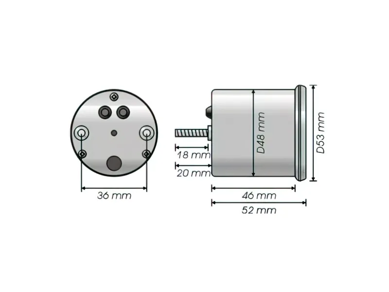 Voltmeter Koso D48 Rode Verlichting