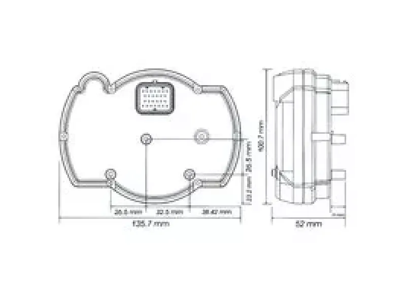 Tachometer / Thermometer Koso Rx2nr 0 - 16.000 RPM Met Shift Signaal