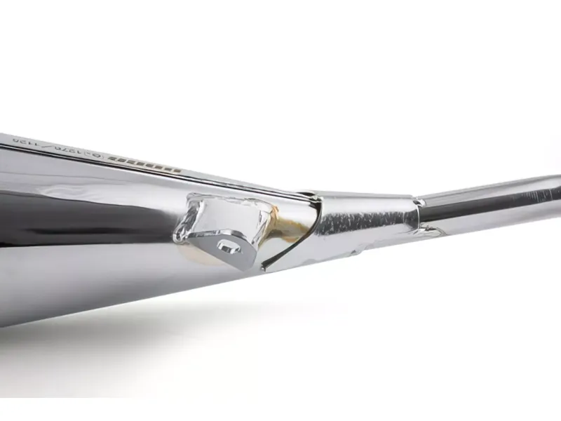 Voca RacingUitlaat 50/70CC Chroom / Rode Geluiddemper (CE) Minarelli AM6