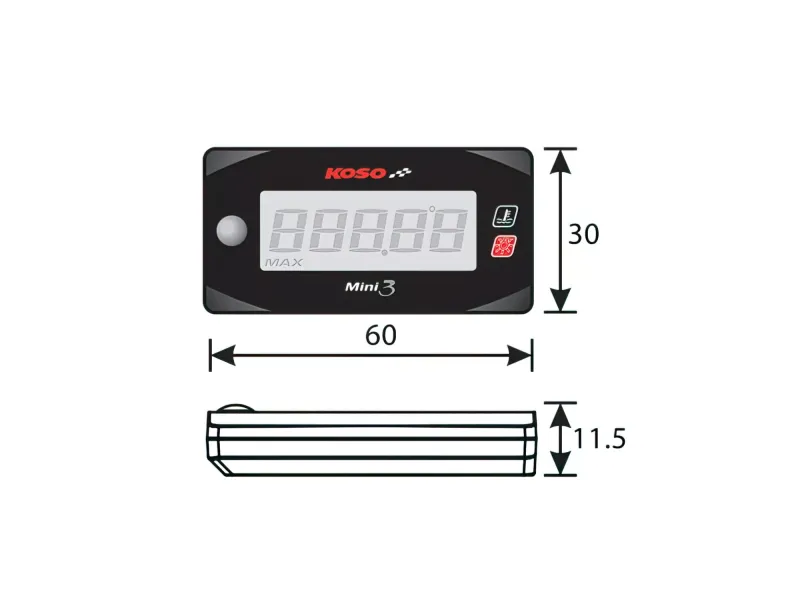 Brandstofmeter Koso Mini Digitale Stijl 3