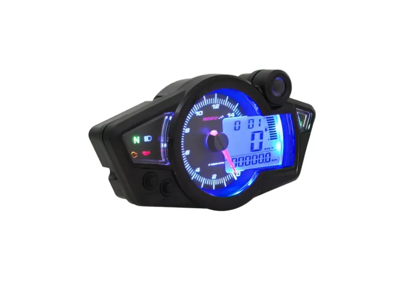 Snelheidsmeter / Tachometer Koso Digital RX1N-R Zwart Gezicht, Blauwe Verlichting / Street-Legal