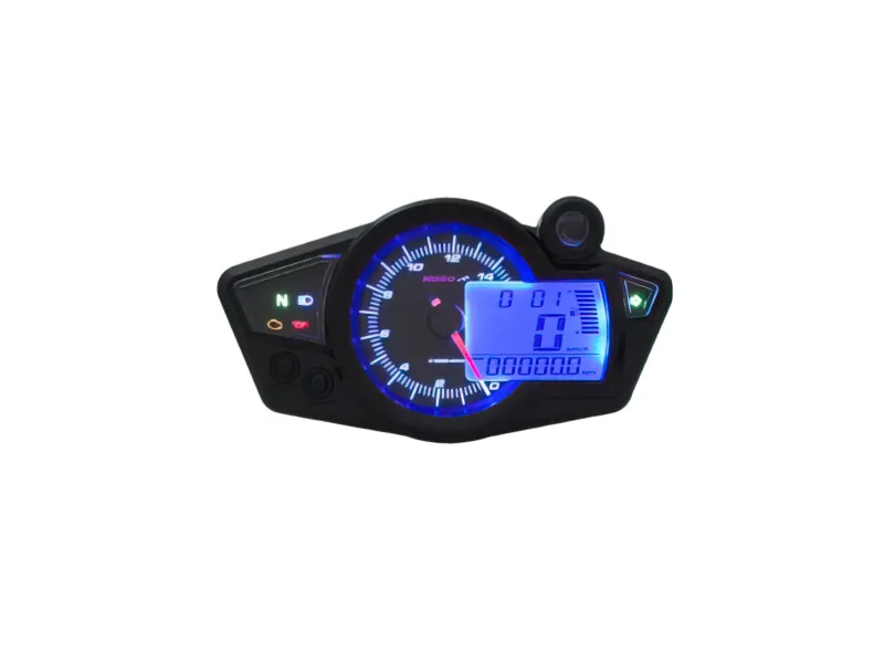 Snelheidsmeter / Tachometer Koso Digital RX1N-R Zwart Gezicht, Blauwe Verlichting / Street-Legal
