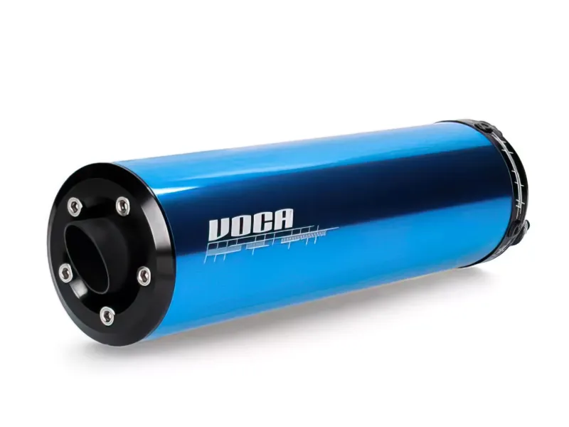 Uitlaat Voca 50/70CC (CE) Chroom / Blauw Aluminum Geluiddemper Beta RR 2012