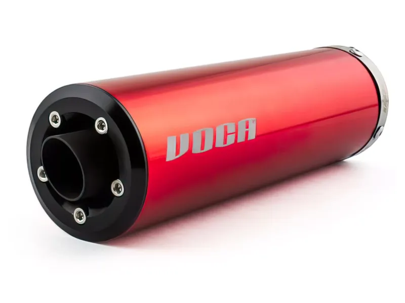 Uitlaat Voca 50/70CC (CE) Chroom / Rode Aluminum Geluiddemper Beta RR 2012
