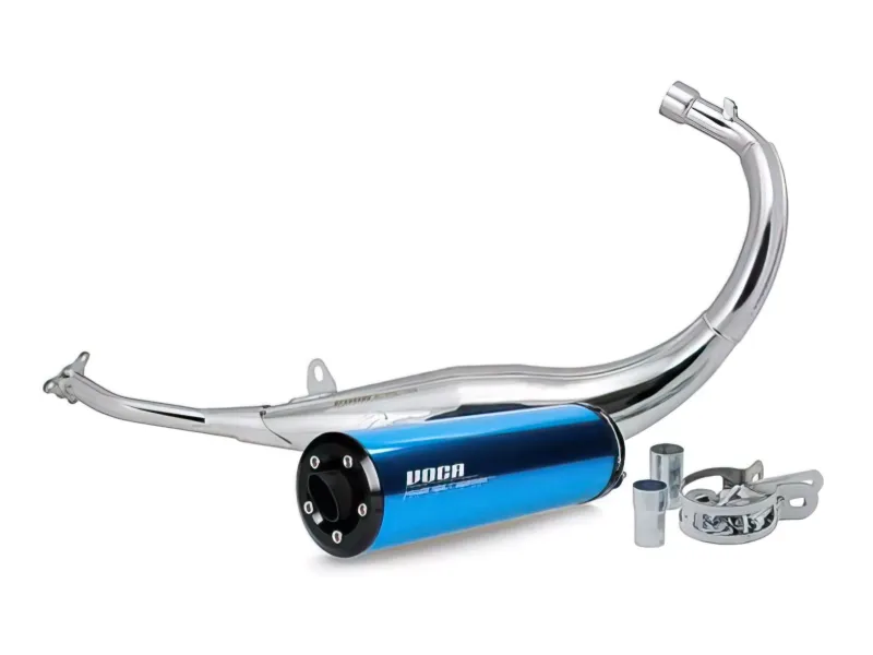 Uitlaat Voca 50/70CC (CE) Chroom / Blauw Aluminum Geluiddemper Beta RR 2012
