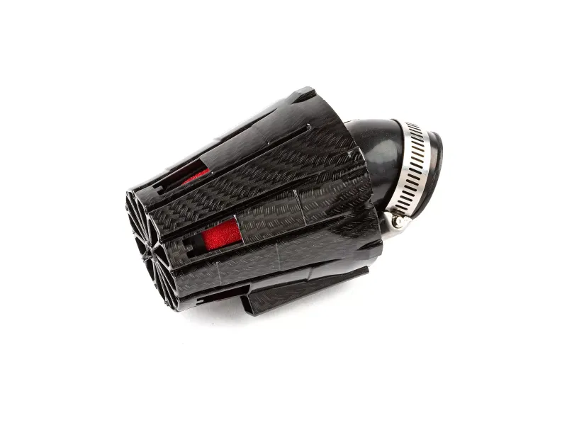 Luchtfilter E5 Hoek 45 D.35MM Carbon / Rood