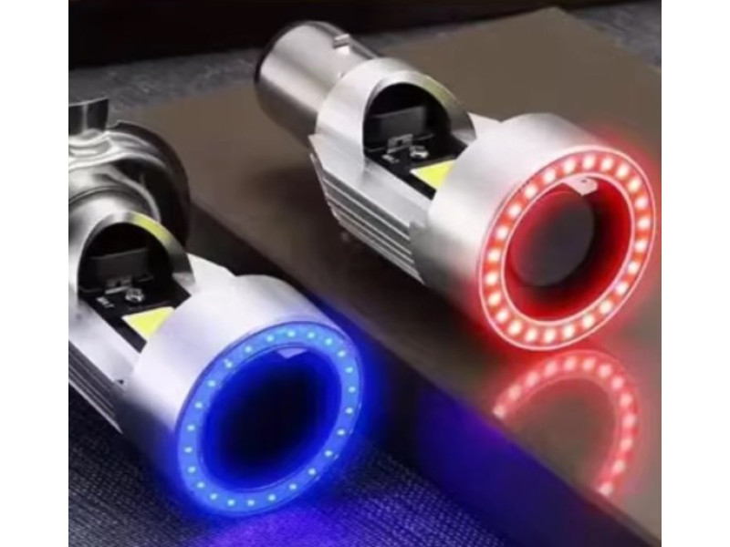 Led Ba20D Angeleye voor standaard koplamp - Blauw (o.a. Piaggio Zip)