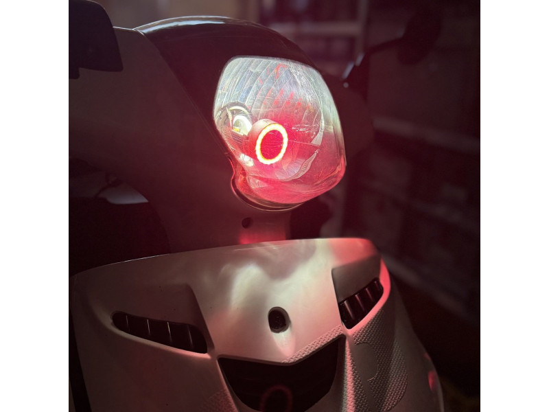 Led Ba20D Angeleye voor standaard koplamp - Rood (o.a. Piaggio Zip)