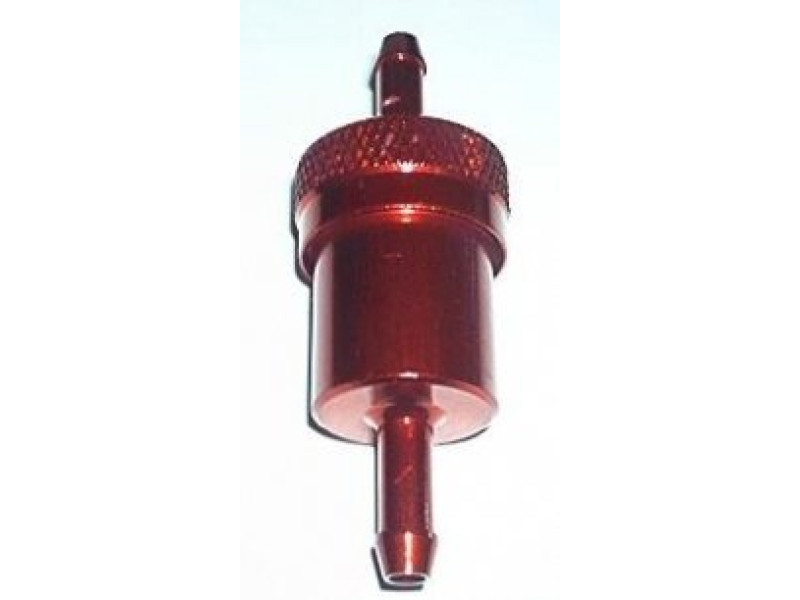 Benzinefilter - Aluminium - Rood - 6 mm Aansluiting