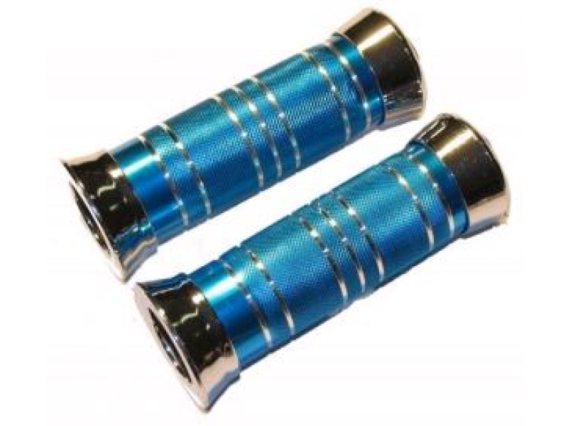 Handvatset - Chroom blauw met ringen
