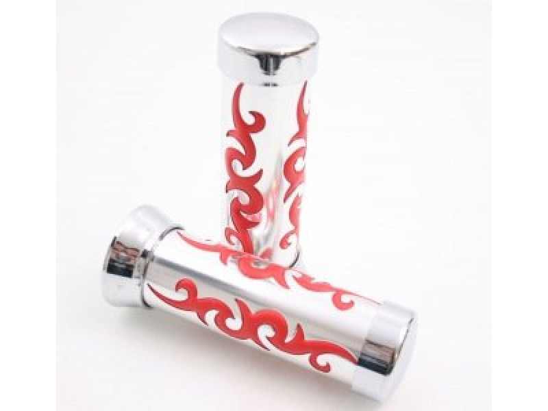 Handvatset Tribal - Custom Chroom/rood
