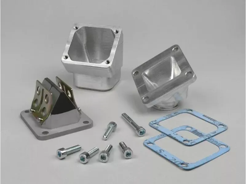 inlaatspruitstukset  incl membraanblok   mmw piaggio 2 takt maxi cs=36mm voor  carb ø=28