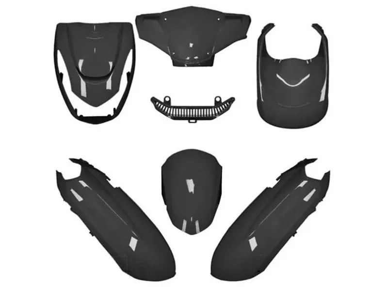 Kappenset Peugeot Kisbee glans zwart (Euro 3)