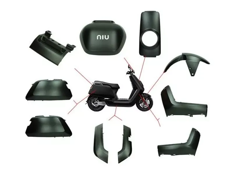 Kappenset Niu N-serie elektrische scooter glans zwart
