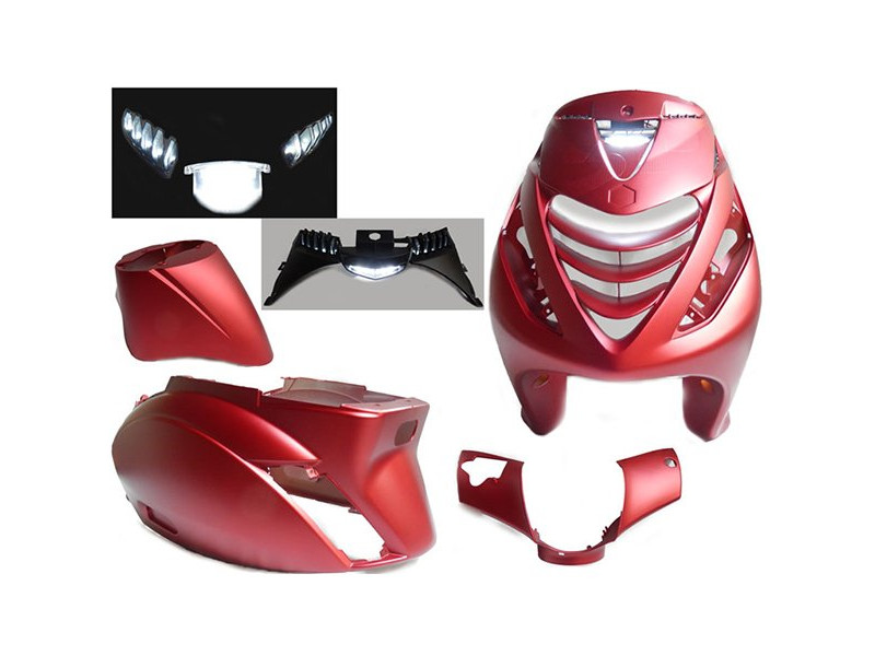 Kappenset model SP Zip2000 + Led lamp mat rood 6delig