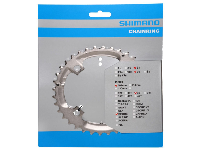 Kettingblad 36T Shimano Deore FC-M532 Zilver