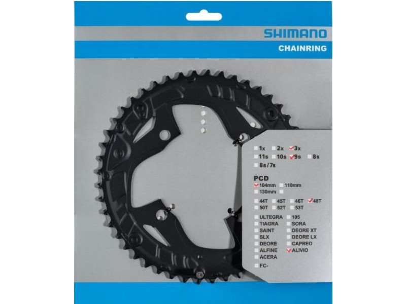 Kettingblad 48T Shimano Alivio FC-T4010 Zwart