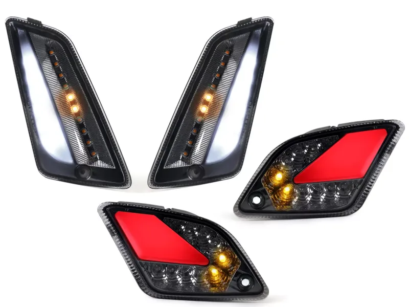 Knipperlichtset Voor Achter MOTO NOSTRA (-2014) dynamisch LED Volglicht Voorzijde Met Dagrijlicht en Achterzijde Met Positielicht (E-keurmerk) Gerookt
