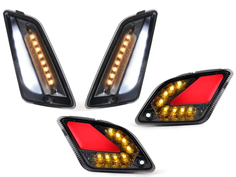 Knipperlichtset Voor Achter MOTO NOSTRA (2019-2022) Dynamisch LED  Volglicht Voorzijde Met Dagrijlicht Achterzijde Met Positielicht (E-keurmerk) Vespa GTS 125-300 HPE (2019-2022) Gerookt