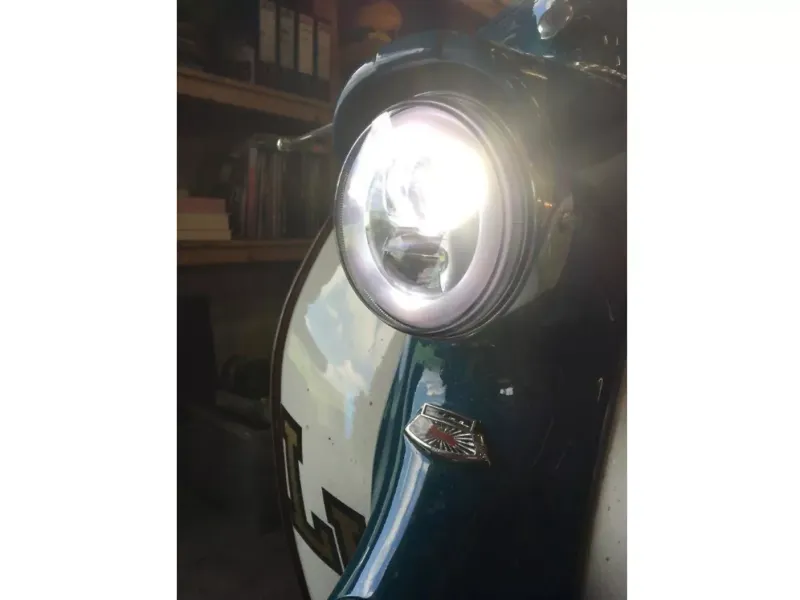 Koplamp incl. Montagering MOTO NOSTRA  LED HighPower Ø=120mm 12V DC (E9) Lambretta LI (Serie 1-2)