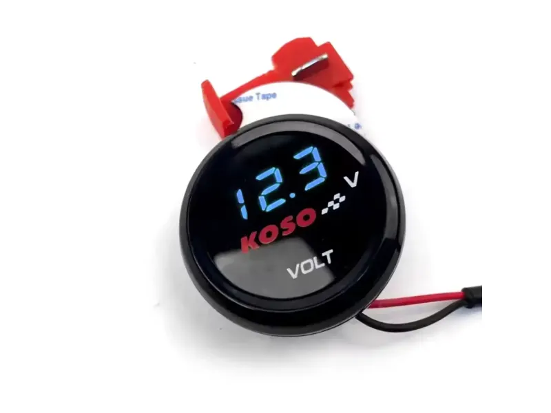 Koso voltmeter LED digitaal Universeel - Blauw (Piaggio, Vespa, Peugeot, Kymco, Sym etc.)