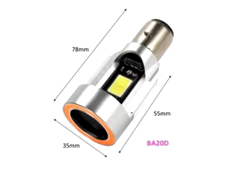 Led Ba20D Angeleye voor standaard koplamp - Rood (o.a. Piaggio Zip)