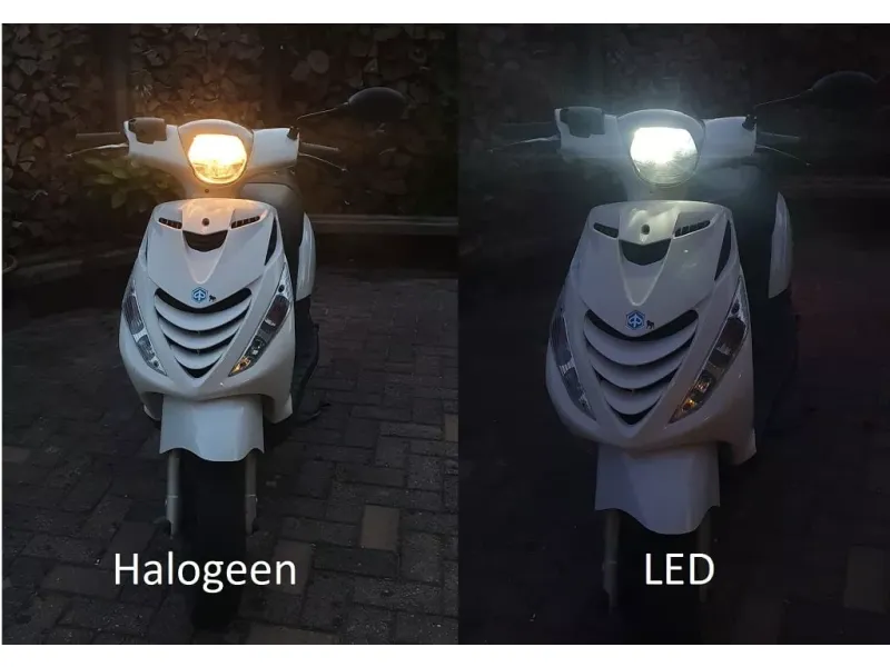 Led lamp Ba20D / H6 (Xenon look) - o.a. Piaggio Zip